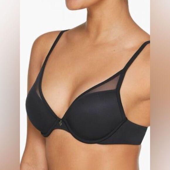 Thirdlove 24/7 Classic Uplift Plunge Bra in Smooth Black Size 44 E - Picture 1 of 8